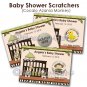Jungle Monkey Baby Shower Scratch Off Card Ticket Game Favor - 20 personalized cards