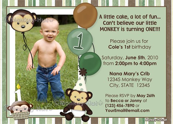 Monkey Birthday Invitation - Digital
