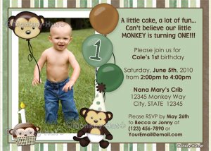 Monkey Birthday Invitation - Digital