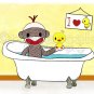 3-4x6's and 1-8x10 - combined shipping - Sock Monkey Bathroom Series