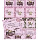 Monkey Baby Shower Tags SQUARE (favors, stickers, etc.)
