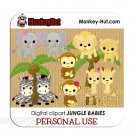 Adorable baby safari/jungle animals clip art