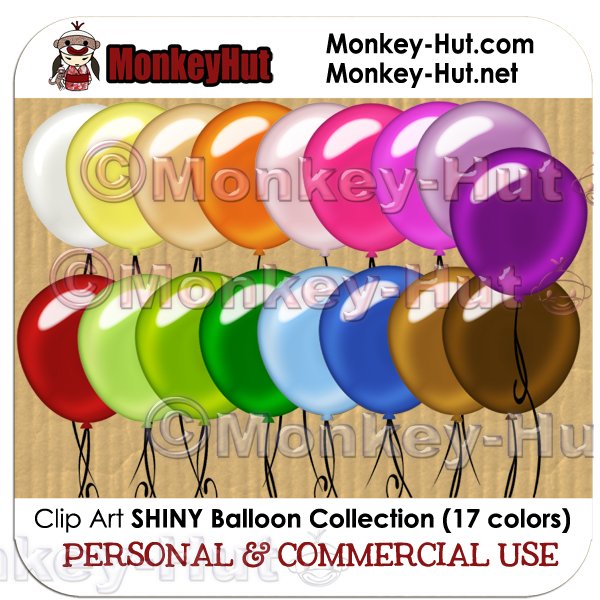 Balloon clip art clipart PERSONAL or COMMERCIAL USE