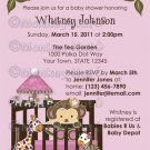 Jungle Monkey Baby Shower Invitation crib Orchid lavenders/pinks CA-O (DIGITAL)