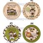 Monkey Personalized Baby Shower Tags (favor, cupcake topper) circle shape (CN jungle safari)