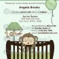 Monkey Baby Shower invitation crib Green CJ-G (DIGITAL)