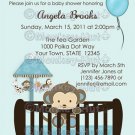 Monkey Baby Shower invitation crib Blue CJ-B (DIGITAL)