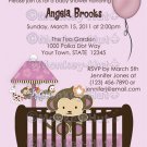 Monkey Baby Shower invitation crib Original Orchid lavendar/pink/purple CJ-O (DIGITAL)