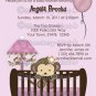 Monkey Baby Shower invitation crib Original Orchid lavendar/pink/purple CJ-O (DIGITAL)
