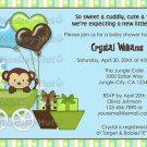 Monkey Baby Shower Invitation Carriage MPP-blue/green (DIGITAL)