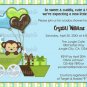 Monkey Baby Shower Invitation Carriage MPP-blue/green (DIGITAL)