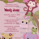 Sweet Jungle Babies Monkey Baby Shower Invitation SJB (Digital file)