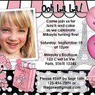 Pink Poodle in Paris Birthday Party Invitation (Digital file)