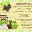Monkey Baby Shower Invitation Carriage MPP-yellow/green (DIGITAL)