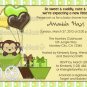 Monkey Baby Shower Invitation Carriage MPP-yellow/green (DIGITAL)