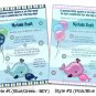 Little Baby Whale & Mommy Kiss Baby Shower invitation (DIGITAL)