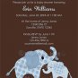 Blue ELEPHANT Baby Shower Invitation Baby Kiss CE-B (DIGITAL)