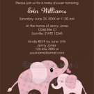 Pink ELEPHANT Baby Shower Invitation Baby Kiss CE-P (DIGITAL)