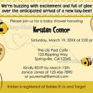 BEE Baby Shower Invitation - Cute as can "bee" (DIGITAL)