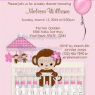 Sweet MONKEY Baby Shower Invitation SM-K pink (DIGITAL)