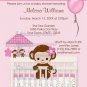 Sweet MONKEY Baby Shower Invitation SM-K pink (DIGITAL)