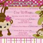 MONKEY Baby Shower Invitation 3 Little Monkeys 3LMP (DIGITAL)