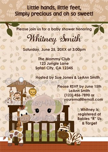 ELEPHANT Baby Shower Invitation Nali Jungle NJE (DIGITAL)