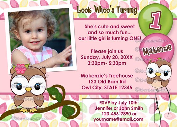 Look Whoo's Turning OWL birthday invitation (photo) DIGITAL