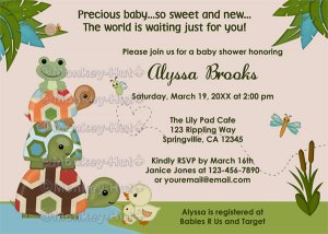 Laguna TURTLE Baby Shower Invitation Frog LTC (DIGITAL)