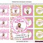 Girl Monkey Jungle Jill Baby Shower Tags - (favor, cupcake topper) circle shapes