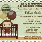 MONKEY Baby Shower invitation Mod Pod Pop Crib MPP2-01 (DIGITAL)