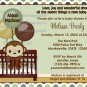 MONKEY Baby Shower invitation Mod Pod Pop Crib MPP2-01 (DIGITAL)