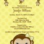 MONKEY Baby Shower invitation Polka Dot YELLOW GIRL MPP3 PAB04B (DIGITAL)