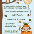 MONKEY Baby Shower Invitation Fall Pumpkin GIRL (DIGITAL)