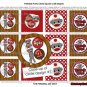 Silly SOCK MONKEY Birthday Tags SMR (favor, cupcake topper) circle shapes PDF file