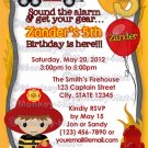 Fire Truck Firefighter Dalmation Birthday Invitation FFB (DIGITAL)