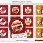 FIREFIGHTER Fire Truck Dalmation Birthday Tags (favor, cupcake topper) PDF file