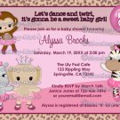 Tu Tu Cute Baby Shower invitation MONKEY GIRL TTC (DIGITAL)