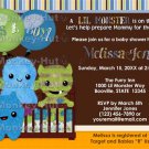Monster Baby Shower Invitation Peek a Boo Monsters BOY (DIGITAL)