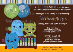 monster baby shower invitations