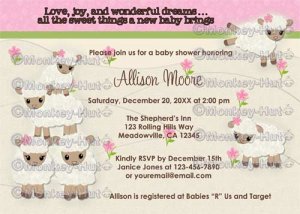 Sweet Dreams LAMB Baby Shower invitation girl SDK (DIGITAL)