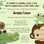 Papagayo Baby Shower Invitation monkey frog turtle crocodile (DIGITAL)