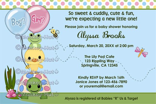 Pond Pals Duck Baby Shower Invitation Gender Neutral PFL-N (DIGITAL)