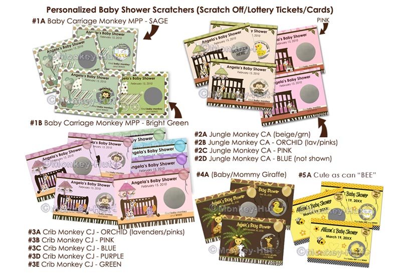 Baby Shower Scratch Off Card Ticket Game Favor - 40 personalized cards