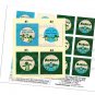 Honu Turtle Personalized Baby Shower Tags (favor, cupcake topper) circle shape (Baby Honu)