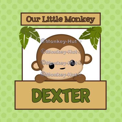 Monkey Art Print Personalized - 10x10