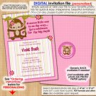 Miss Monkey Baby Shower Invitation MM2 Style#2 (DIGITAL)