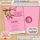 Miss Monkey Baby Shower Invitation MM2 Style#1 (DIGITAL)