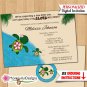 Turtle baby shower invitations HONU sea turtles luau girls boys Personalized DIGITAL INVITATION #078