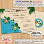 Turtle baby shower invitations HONU sea turtles luau girls boys Personalized DIGITAL INVITATION #078